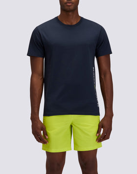 MEN'S CREW NECK T-SHIRT WITH VERTICAL LOGO PRINT