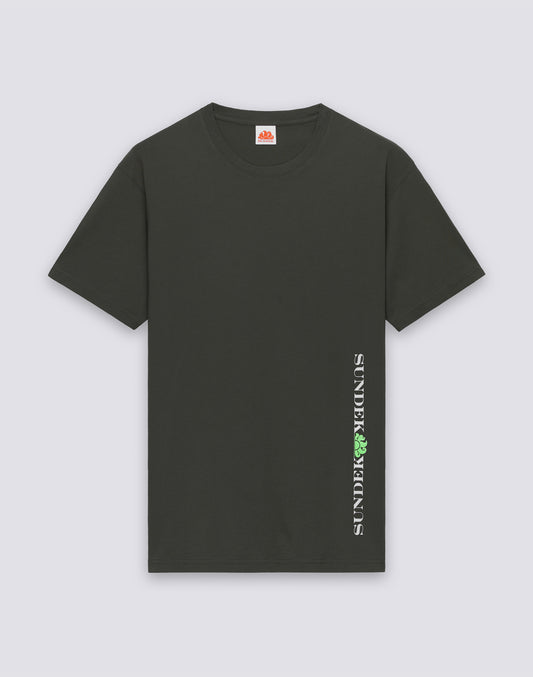 T-SHIRT UOMO A GIROCOLLO CON STAMPA LOGO VERTICALE