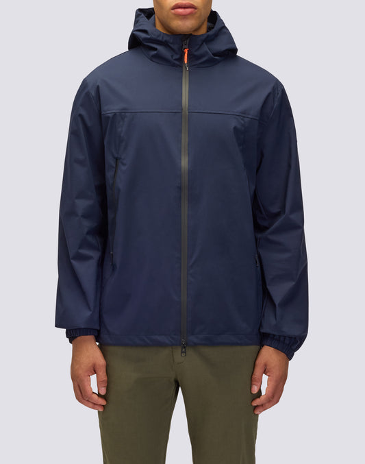 GIUBBOTTO CORTO DA UOMO CON CAPPUCCIO IN TESSUTO ACCOPPIATO