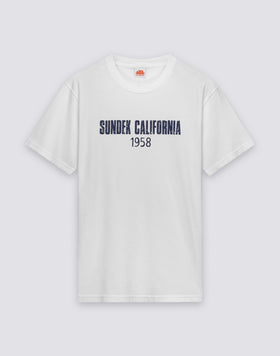 MEN'S CREW NECK T-SHIRT WITH SUNDEK CALIFORNIA 1958 WRITING