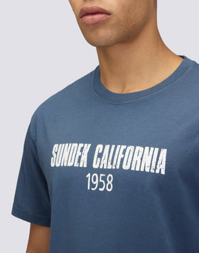 T-SHIRT UOMO A GIROCOLLO SCRITTA SUNDEK CALIFORNIA 1958