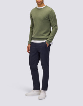 PULL COL ROND POUR HOMME EN LAINE MÉLANGÉE