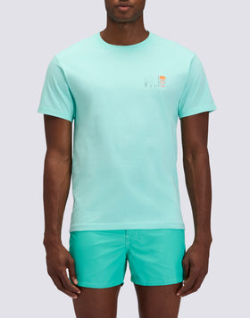 T-SHIRT CAPSULE MICROSTAMPA TAVOLA DA SURF E SCRITTA RICAMATA