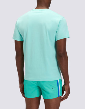 T-SHIRT CAPSULE MICROSTAMPA TAVOLA DA SURF E SCRITTA RICAMATA