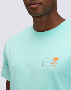 T-SHIRT CAPSULE MICROSTAMPA TAVOLA DA SURF E SCRITTA RICAMATA