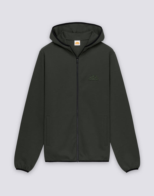 FELPA UOMO CON CAPPUCCIO IN COTONE INTERLOCK RICICLATO