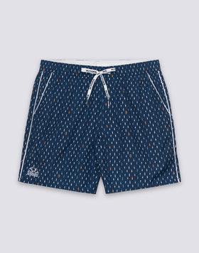 MAILLOT DE BAIN MI-LONG TAILLE ÉLASTIQUE IMPRIMÉ RICE SURF EN POLYESTER RECYCLÉ REPREVE®