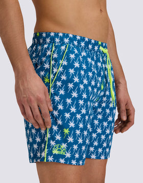 BAÑADOR DE LONGITUD MEDIA CON CINTURA ELÁSTICA Y ESTAMPADO UPSIDE DOWN EN POLIÉSTER RECICLADO REPREVE®