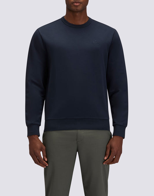 FELPA UOMO DEGARZATA A GIROCOLLO CON LOGO RICAMATO