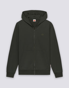 FELPA UOMO IN COTONE DEGARZATO CON FULL ZIP E CAPPUCCIO
