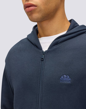 SUDADERA DE HOMBRE CON CAPUCHA Y CREMALLERA CENTRAL