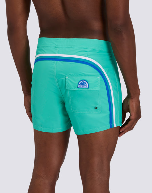 Short de bain pour homme avec cordon de serrage et taille élastique - Motif paysage d'été, Rouge, XXXXL-L Short de bain pour homme avec cordon de serrage et taille élastique - Motif paysage d'été, Rouge, XXXXL-L