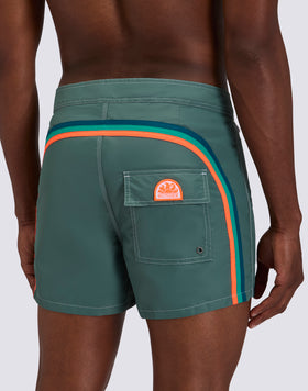 ICONIC TAFFETA FIXED WAIST SHORT SWIMSUIT