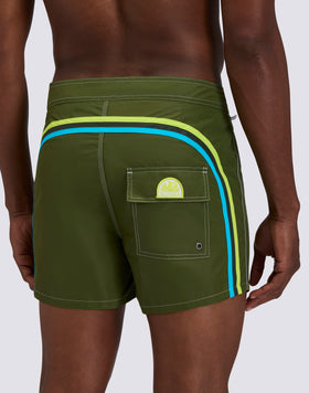 ICONIC TAFFETA FIXED WAIST SHORT SWIMSUIT