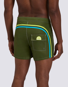 ICONIC TAFFETA FIXED WAIST SHORT SWIMSUIT