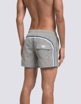 SHORT SWIMSHORTS WITH ELASTICATED WAIST AND CRINKLED