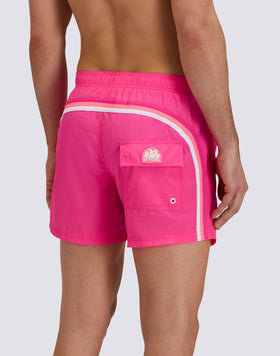 SHORT SWIMSHORTS WITH ELASTICATED WAIST AND CRINKLED