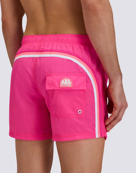 SHORT SWIMSHORTS WITH ELASTICATED WAIST AND CRINKLED