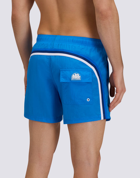 MAILLOT DE BAIN COURT POUR HOMME AVEC TAILLE ÉLASTIQUE ET TAILLE FROISSÉE