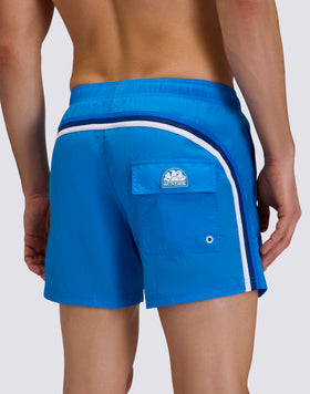 MAILLOT DE BAIN COURT POUR HOMME AVEC TAILLE ÉLASTIQUE ET TAILLE FROISSÉE