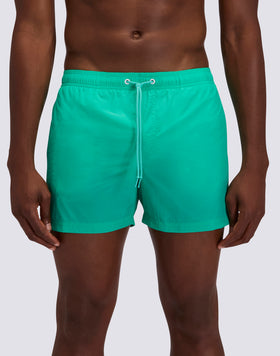 MEN'S SHORT SWIMSHORTS WITH ELASTIC WAIST AND CRINKLED WAIST