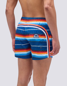 MAILLOT DE BAIN COURT À TAILLE ÉLASTIQUE ET IMPRIMÉ RAYURES EL PASO