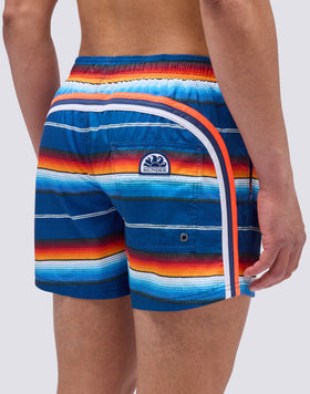 MAILLOT DE BAIN COURT À TAILLE ÉLASTIQUE ET IMPRIMÉ RAYURES EL PASO