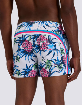 COSTUME DA BAGNO UOMO CORTO VITA ELASTICATA POLIESTERE RICICLATO REPREVE® CON STAMPA TROPIC DANCE
