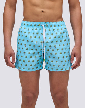 REPREVE® TRAJE DE BAÑO CORTO CON CINTURA ELÁSTICA Y 
 ESTAMPADO MINI PALMÁREAS