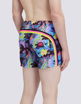 COSTUME DA BAGNO CORTO VITA ELASTICATA POLIESTERE RICICLATO REPREVE® CON STAMPA HAWAIIAN POP