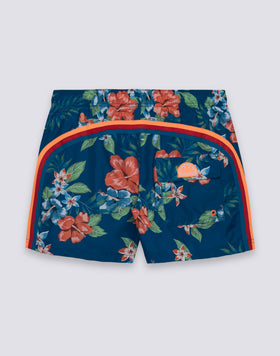 COSTUME DA BAGNO UOMO CORTO VITA ELASTICATA POLIESTERE RICICLATO REPREVE® CON STAMPA ISLAND BLISS