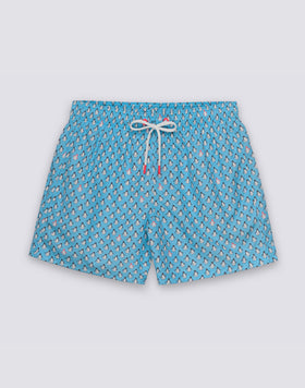 REPREVE® TRAJE DE BAÑO CORTO CON CINTURA ELÁSTICA Y GREETINGS FROM MEXICO ESTAMPADO