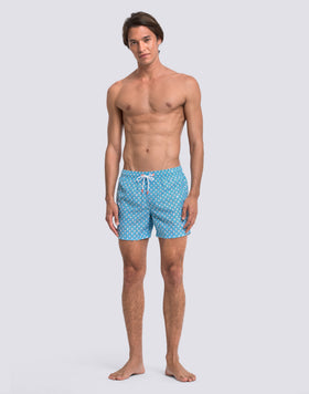 COSTUME DA BAGNO UOMO CORTO VITA ELASTICATA POLIESTERE RICICLATO REPREVE® CON STAMPA PALMINE