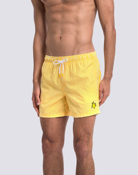 SHORT-LENGTH SWIMWEAR WITH ELASTICATED WAIST REPREVE® RECYCLED POLYESTER WITH JUICY STRIPE PRINT AND FRUIT EMBROIDERY