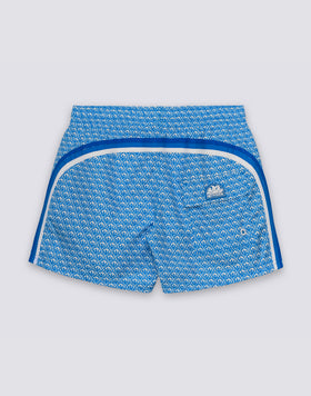 COSTUME DA BAGNO UOMO CORTO VITA ELASTICATA POLIESTERE RICICLATO REPREVE® CON STAMPA MAIOLICA SUNSET