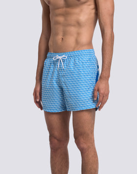 SHORT SWIMSHORTS WITH ELASTICATED WAIST REPREVE® RECYCLED POLYESTER WITH SUNSET MAIOLICA PRINT