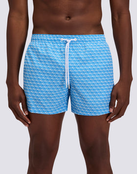 SHORT SWIMSHORTS WITH ELASTICATED WAIST REPREVE® RECYCLED POLYESTER WITH SUNSET MAIOLICA PRINT