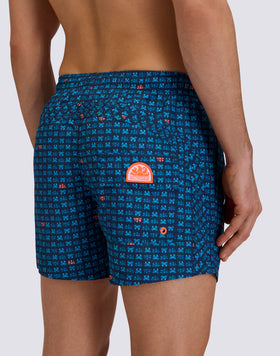BAÑADOR DE HOMBRE DE CINTURA ELÁSTICA, DE POLIÉSTER RECICLADO REPREVE® CON ESTAMPADO SUNCRAB