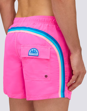 MAILLOT DE BAIN COURT EN TAFFETAS POUR HOMME À TAILLE ÉLASTIQUE 