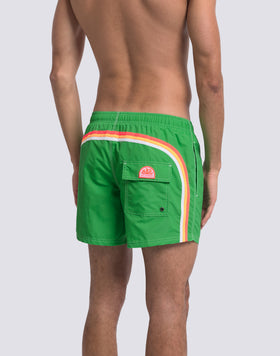 ICONIC TAFFETA SHORT SWIMSUIT WITH ELASTICATED WAIST