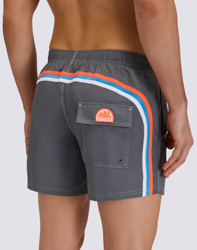 MAILLOT DE BAIN COURT EN TAFFETAS POUR HOMME À TAILLE ÉLASTIQUE 