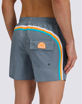 ICONIC TAFFETA SHORT SWIMSUIT WITH ELASTICATED WAIST