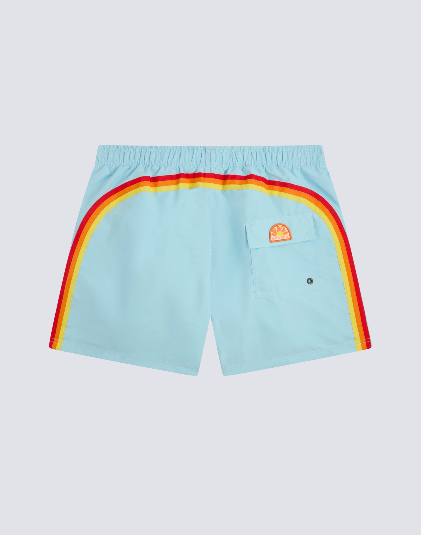 ICONIC TAFFETA STRETCH WAIST SHORT SWIM TRUNKS