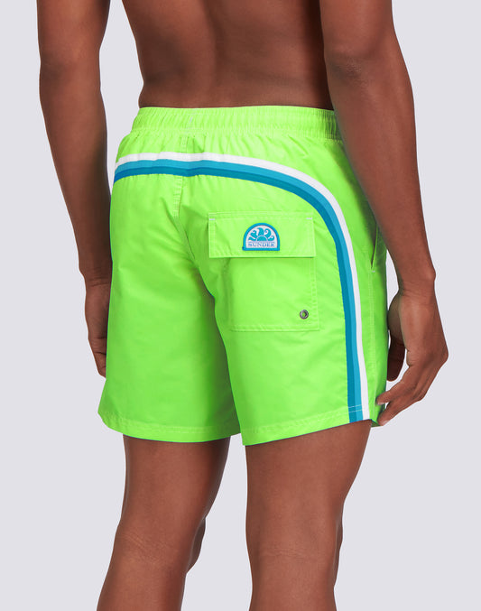 ICONIC TAFFETA STRETCH WAIST MID-LENGTH SWIM SHORTS