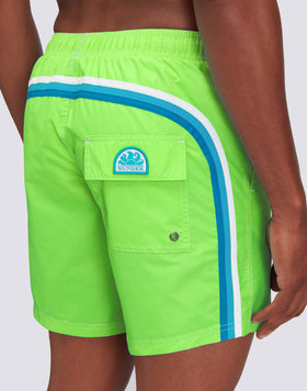 ICONIC TAFFETA STRETCH WAIST MID-LENGTH SWIM SHORTS