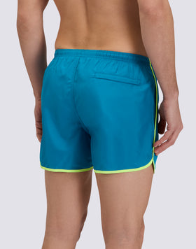 COSTUME DA BAGNO CORTO CON VITA ELASTICATA E SPACCHI LATERALI ROTONDI