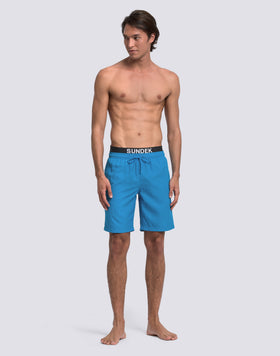 COSTUME DA BAGNO UOMO LUNGO VITA ELASTICATA CON ELASTICO LOGO
