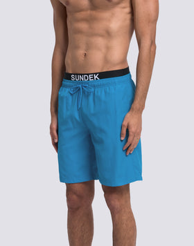 COSTUME DA BAGNO UOMO LUNGO VITA ELASTICATA CON ELASTICO LOGO