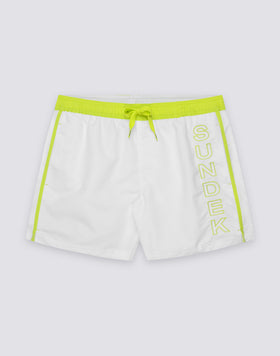 ICONIC TAFFETA SHORT SWIMSHORTS WITH ELASTIC WAIST AND CONTRAST PIPING