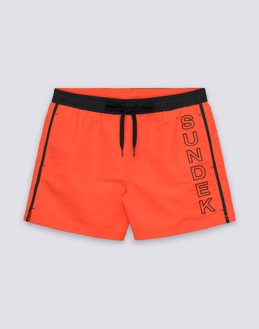 ICONIC TAFFETA SHORT SWIMSHORTS WITH ELASTIC WAIST AND CONTRAST PIPING